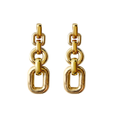 Shop Laura Lombardi Bianca Earrings In Gold Plated Brass