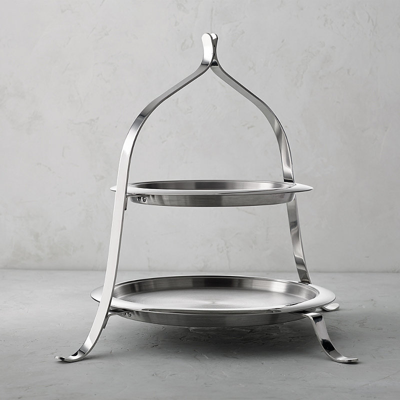 Frontgate Hot/cold 3-pc Set (stand, 14" And 17" Round Trays)