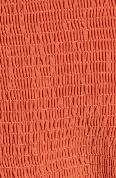 Totême Smocked Mini Bikini Bottoms In Burnt Orange