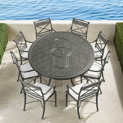 Frontgate Carlisle 9-pc. Oval Dining Set In Slate Finish