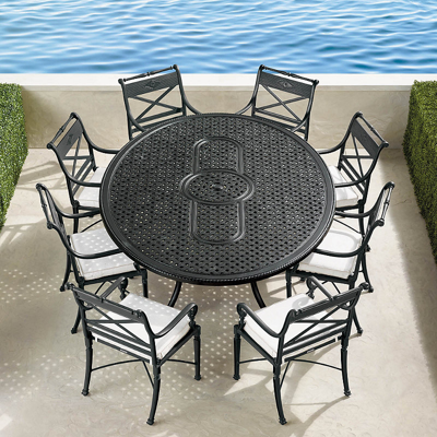 Frontgate Carlisle 9-pc. Oval Dining Set In Onyx Finish