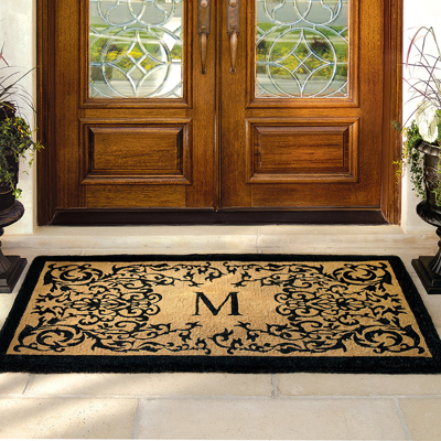 FRONTGATE COURTYARD MONOGRAMMED COCO DOOR MAT 