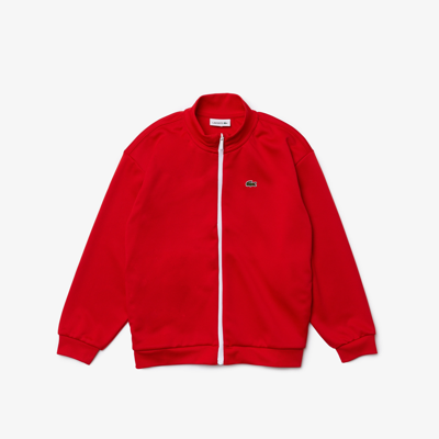 Lacoste Kids' Heritage Branded Stand-up Collar Zippered Fleece Jacket - 10  Years In Red | ModeSens