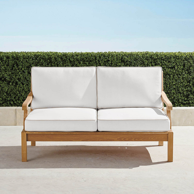 Frontgate Cassara Loveseat With Cushions In Natural Finish