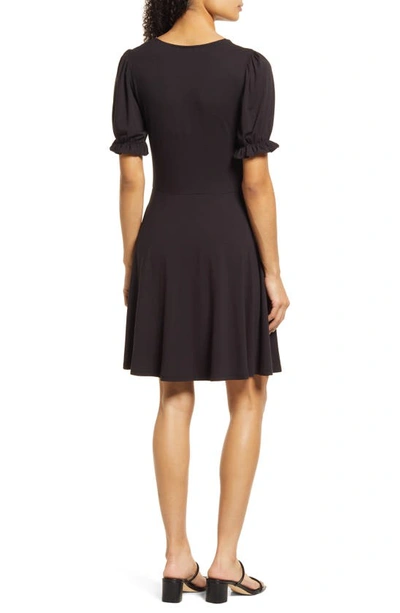 Shop Boden Puff Sleeve Jersey Minidress In Black