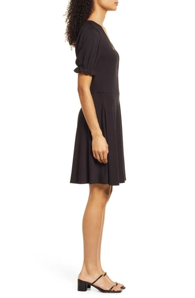 Shop Boden Puff Sleeve Jersey Minidress In Black
