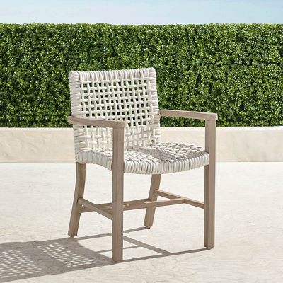 Frontgate Isola Dining Arm Chair In Weathered Finish