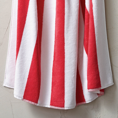 Frontgate Resort Cabana Stripe Beach Towel In Hibiscus