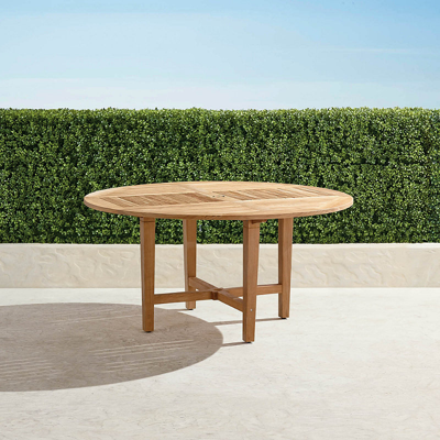 Frontgate Classic 60" Round Dining Table In Natural Teak