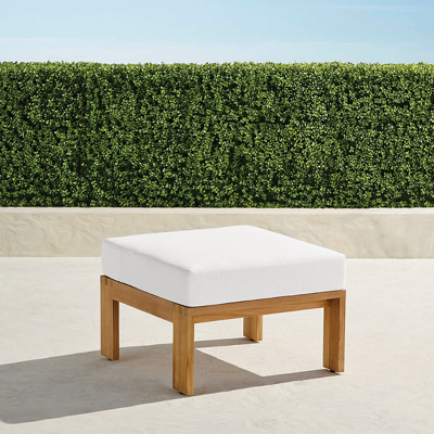 FRONTGATE CALHOUN OTTOMAN WITH CUSHION IN NATURAL TEAK 