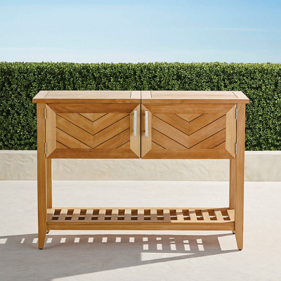 Frontgate Westport Console With Beverage Tub In Teak