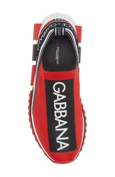 Shop Dolce & Gabbana Sorrento Logo Slip-on Sneaker In Rosso/nero