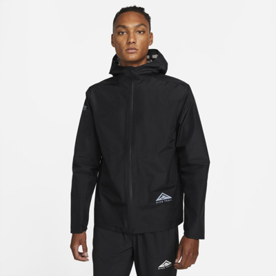 Shop Nike Men's Gore-tex Infiniumâ¢ Trail Running Jacket In Black