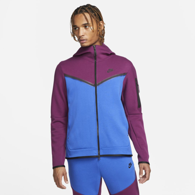 Shop Nike Men's  Sportswear Tech Fleece Full-zip Hoodie In Red