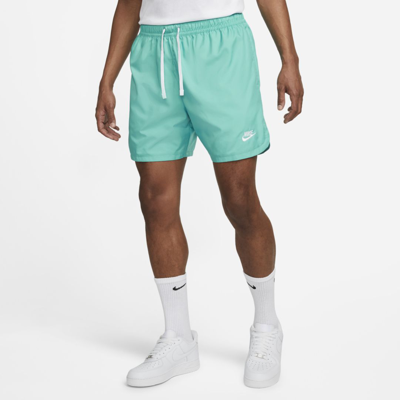 Shop Nike Sportswear Sport Essentials Men's Woven Lined Flow Shorts In Washed Teal,white
