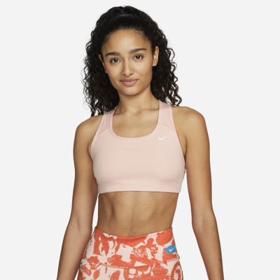 Shop Nike Women's Swoosh Medium-support Non-padded Sports Bra In Pink