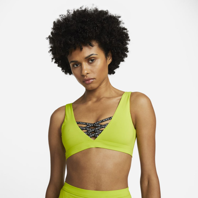 Shop Nike Sneakerkini Women's Scoop Neck Bikini Top In Atomic Green