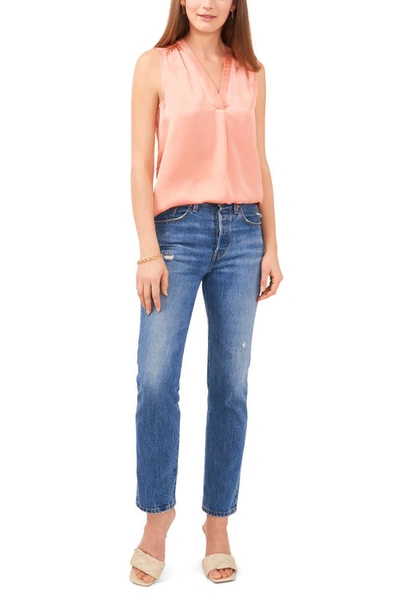 Shop Vince Camuto Rumpled Satin Blouse In Canyon Coral