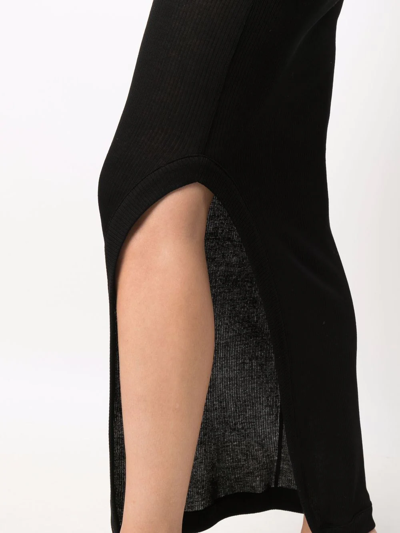 Shop Ami Alexandre Mattiussi Long Dress In Crepe Jersey In Black