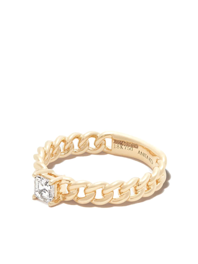 Shop Anita Ko 18kt Yellow Gold Diamond Chain-link Ring