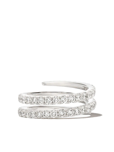 Shop Anita Ko 18kt White Gold Diamond Coil Ring In Silber
