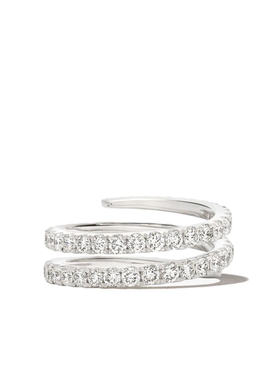 Anita Ko 18kt White Gold Diamond Coil Ring In Silber