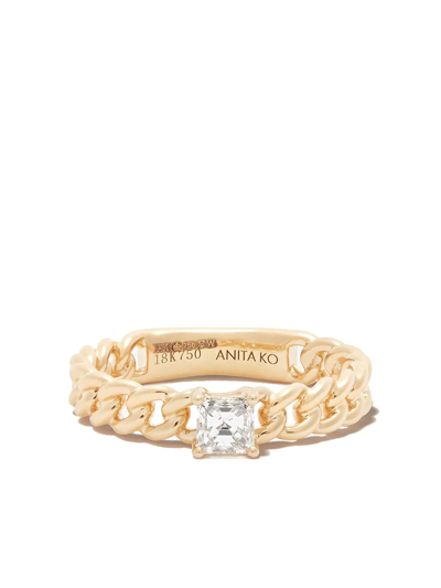 Shop Anita Ko 18kt Yellow Gold Diamond Chain-link Ring
