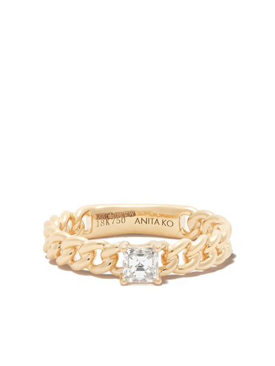 Anita Ko 18kt Yellow Gold Diamond Chain-link Ring In Gold