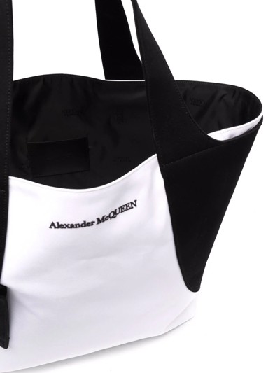 Shop Alexander Mcqueen Colour-block Tote Bag In Weiss