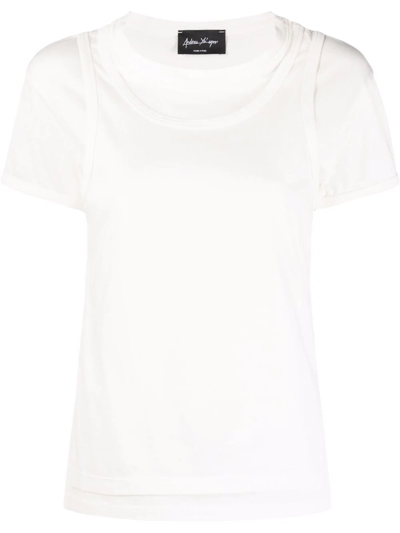 Shop Andrea Ya'aqov Vest-layered T-shirt In Weiss
