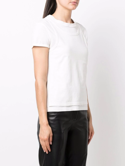 Shop Andrea Ya'aqov Vest-layered T-shirt In Weiss