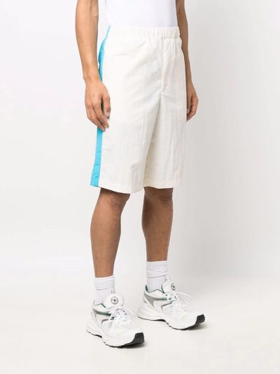 Shop Kenzo Colour-block Panel Shorts In Weiss
