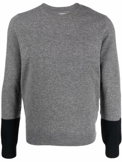 Shop Comme Des Garçons Shirt Two-tone Wool Jumper In Grau