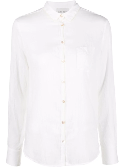 Shop Forte Forte Long-sleeved Semi-sheer Shirt In White