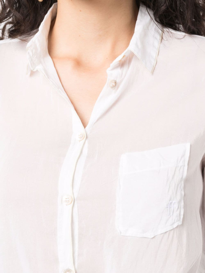 Shop Forte Forte Long-sleeved Semi-sheer Shirt In White