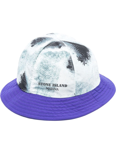 Shop Stone Island 3l Gore-tex® Reversible Bucket Hat In Blau
