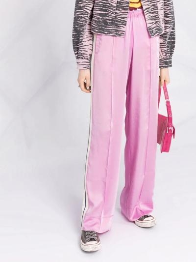 Shop Palm Angels Side-stripe Track Pants In Violett