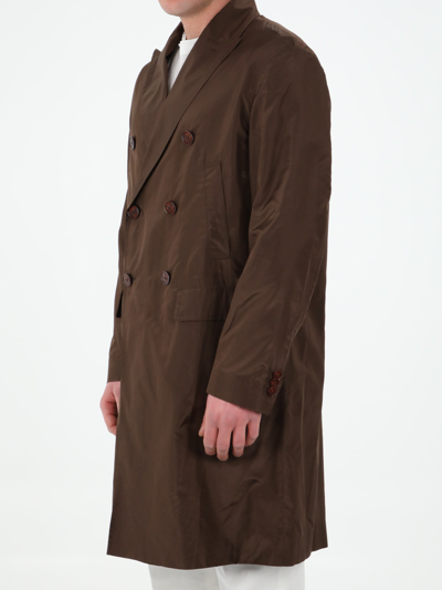 Shop Valentino Double-breasted Brown Coat