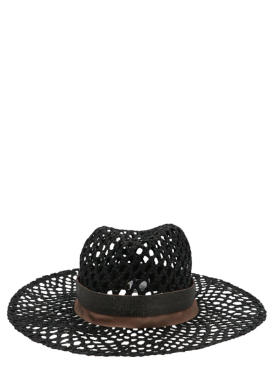 Shop Brunello Cucinelli Woven Sun Hat In Black