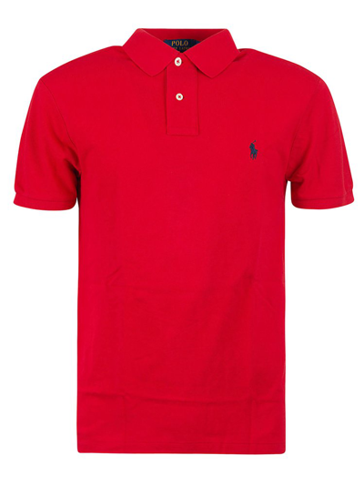 Shop Ralph Lauren Polo  Logo Embroidered Polo Shirt In Red