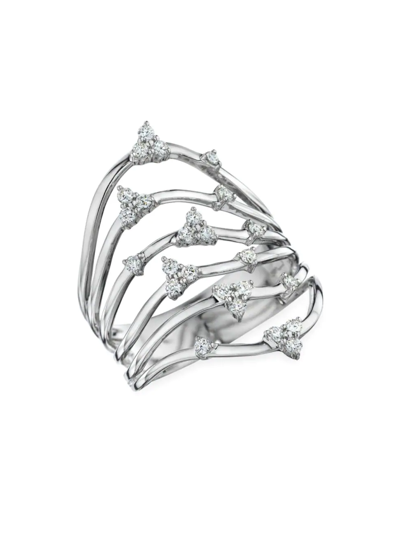 Shop Hueb Women's Luminus 18 White Gold & Diamond Cluster Ring