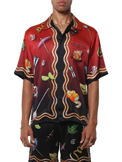Shop Casablanca Men's Camp Collar Button-up Shirt In Casa Club Sunset