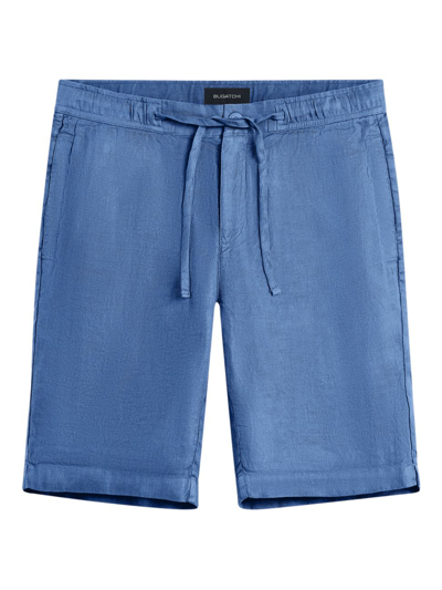 Shop Bugatchi Men's Drawstring Linen Shorts In Riviera