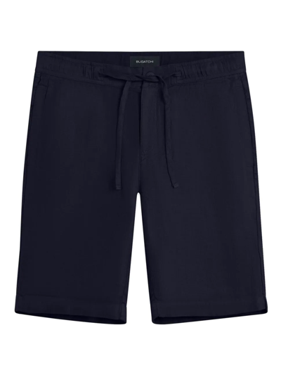 Shop Bugatchi Men's Drawstring Linen Shorts In Navy