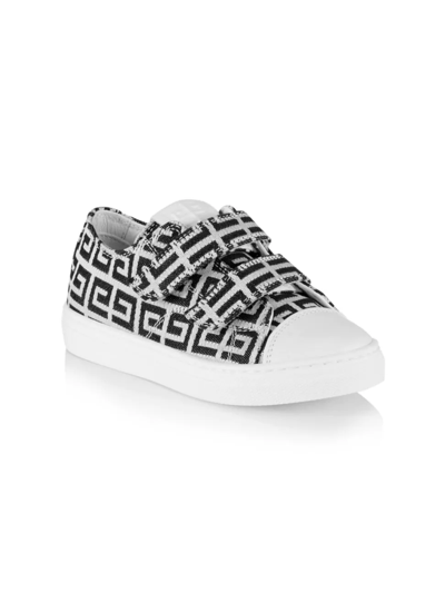 Shop Givenchy Little Kid's & Kid's Monogram Jacquard Sneakers In Black White