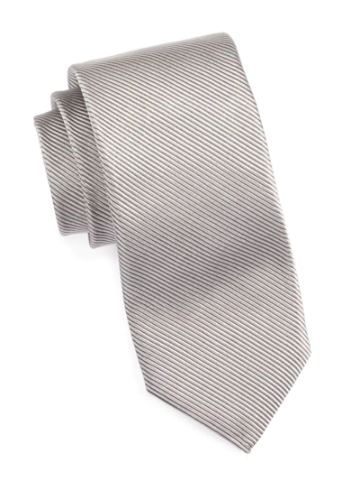 Shop Paul Stuart Men's Ribbed Silk Tie In Grey