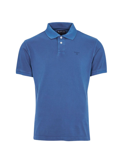 Shop Barbour Washed Sports Polo Shirt In Marine Blue