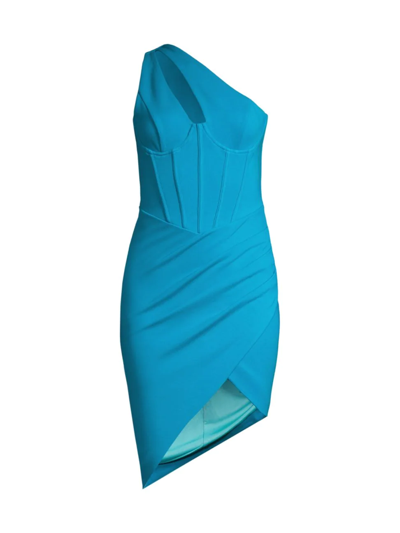 Shop Lavish Alice Women's One-shoulder Corset Dress In Cerulean Blue