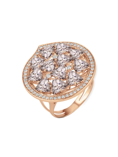 Shop Hueb Women's Mirage 18k Rose Gold, Diamond & Rose Morganite Ring In Pink Gold