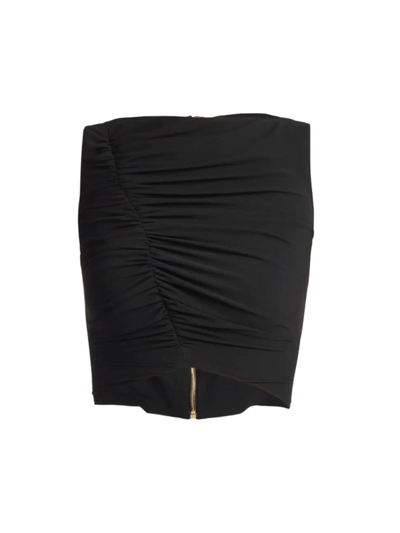 Shop Versace Women's Medusa Ruched Top In Black